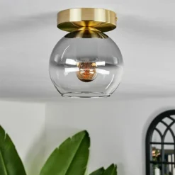 Plafonnier - Verre Koyoto Laiton, 1 lumière