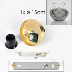 Plafonnier - Verre Koyoto Laiton, 1 lumière