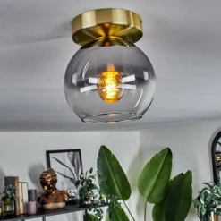 Plafonnier - Verre Koyoto Laiton, 1 lumière