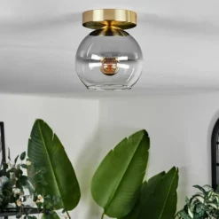 Plafonnier - Verre Koyoto Laiton, 1 lumière