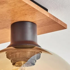 Plafonnier - Verre Koyoto Écru, Noir, 4 lumières