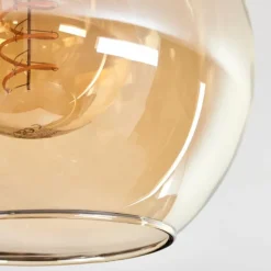 Plafonnier - Verre Koyoto Écru, Noir, 4 lumières