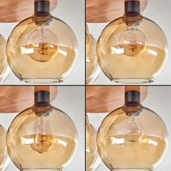 Plafonnier - Verre Koyoto Écru, Noir, 3 lumières