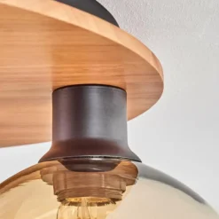 Plafonnier - Verre Koyoto Écru, Noir, 5 lumières