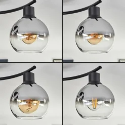 Plafonnier - Verre Koyoto Chrome, Clair, Fumé, 4 lumières