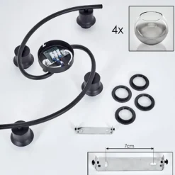 Plafonnier - Verre Koyoto Chrome, Clair, Fumé, 4 lumières