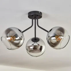 Plafonnier - Verre Koyoto Chrome, Clair, Fumé, 3 lumières