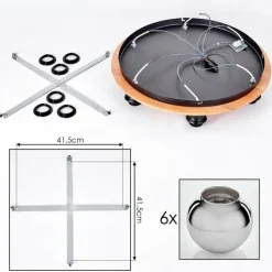 Plafonnier - Verre Koyoto Écru, Noir, 6 lumières