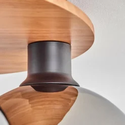 Plafonnier - Verre Koyoto Écru, Noir, 6 lumières