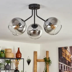 Plafonnier - Verre Koyoto Noir, 3 lumières