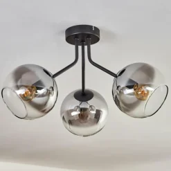 Plafonnier - Verre Koyoto Noir, 3 lumières
