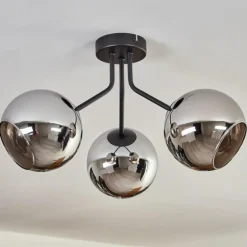 Plafonnier - Verre Koyoto Chrome, Fumé, 3 lumières