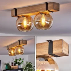 Plafonnier - Verre Montgomery Écru, Noir, 2 lumières