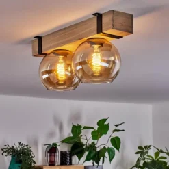 Plafonnier - Verre Montgomery Écru, Noir, 2 lumières