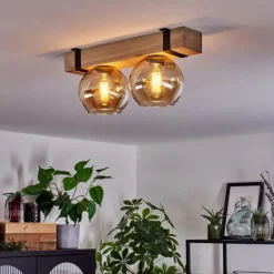 Plafonnier - Verre Montgomery Écru, Noir, 2 lumières