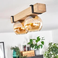 Plafonnier - Verre Montgomery Écru, Noir, 2 lumières