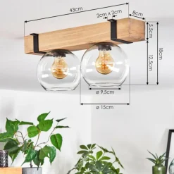 Plafonnier - Verre Montgomery Écru, Noir, 2 lumières