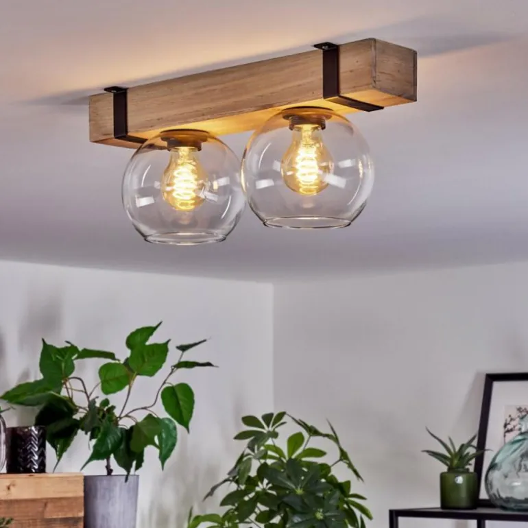 Plafonnier - Verre Montgomery Écru, Noir, 2 lumières