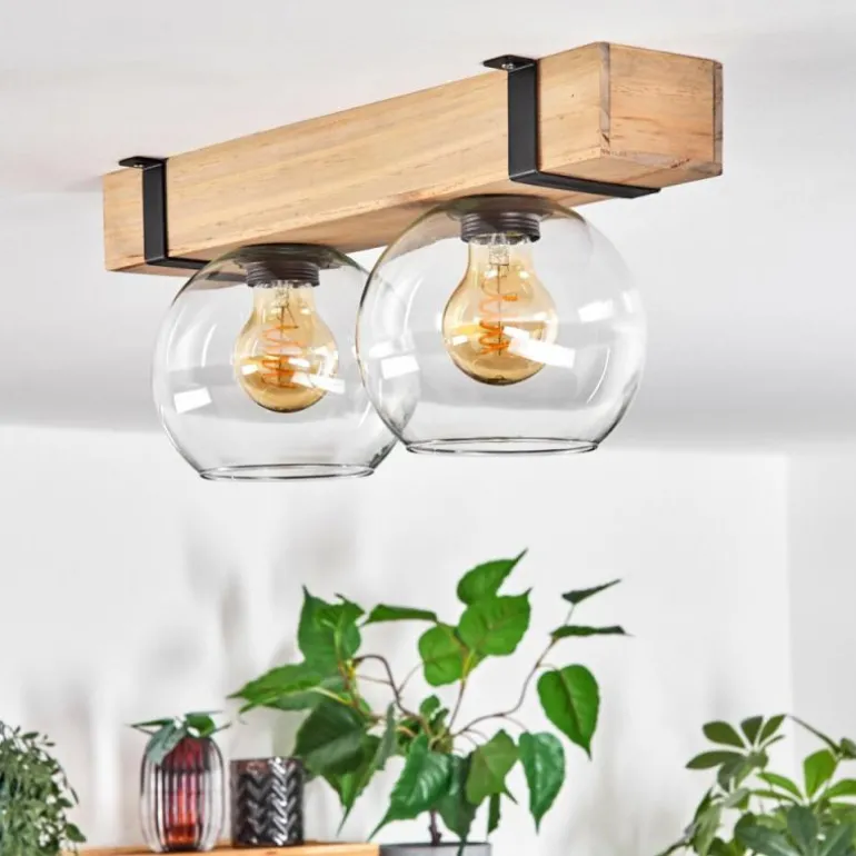 Plafonnier - Verre Montgomery Écru, Noir, 2 lumières