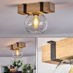 Plafonnier - Verre Montgomery Écru, Noir, 1 lumière