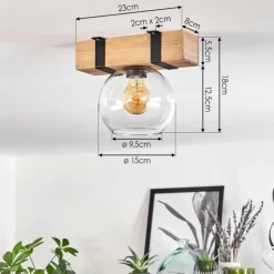 Plafonnier - Verre Montgomery Écru, Noir, 1 lumière