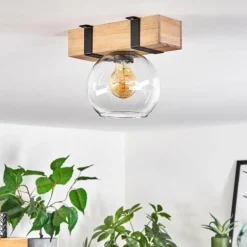 Plafonnier - Verre Montgomery Écru, Noir, 1 lumière