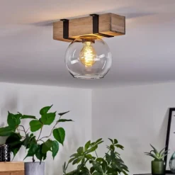 Plafonnier - Verre Montgomery Écru, Noir, 1 lumière