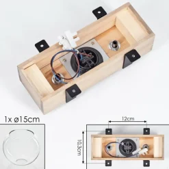 Plafonnier - Verre Montgomery Écru, Noir, 1 lumière