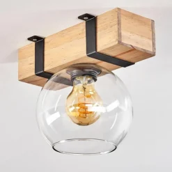 Plafonnier - Verre Montgomery Écru, Noir, 1 lumière