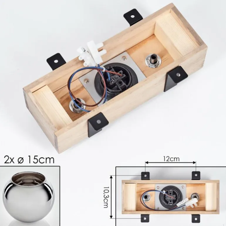 Plafonnier - Verre Montgomery Écru, Noir, 2 lumières