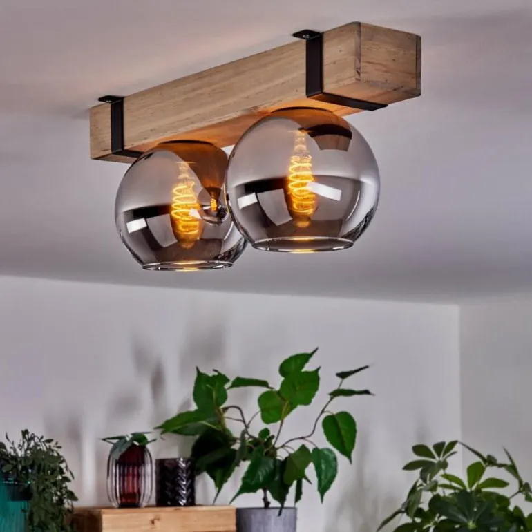 Plafonnier - Verre Montgomery Écru, Noir, 2 lumières