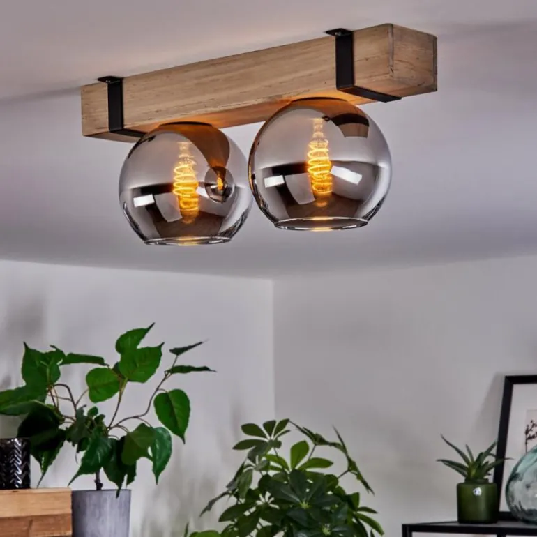 Plafonnier - Verre Montgomery Écru, Noir, 2 lumières