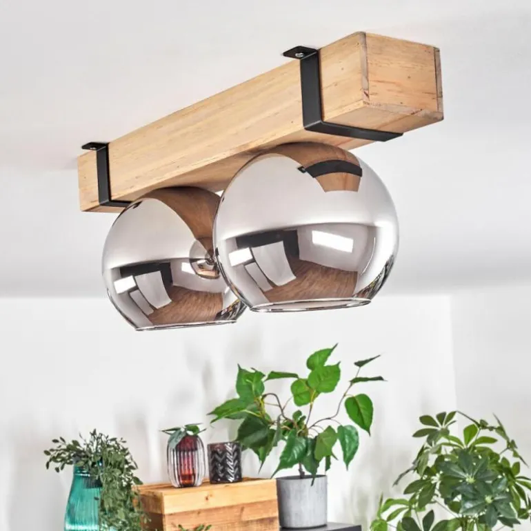 Plafonnier - Verre Montgomery Écru, Noir, 2 lumières