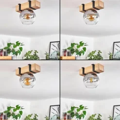 Plafonnier - Verre Montgomery Écru, Noir, 1 lumière