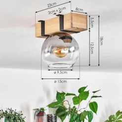 Plafonnier - Verre Montgomery Écru, Noir, 1 lumière