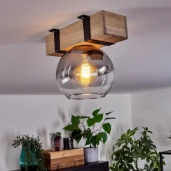 Plafonnier - Verre Montgomery Écru, Noir, 1 lumière