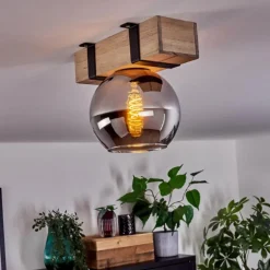 Plafonnier - Verre Montgomery Écru, Noir, 1 lumière