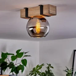 Plafonnier - Verre Montgomery Écru, Noir, 1 lumière