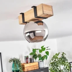 Plafonnier - Verre Montgomery Écru, Noir, 1 lumière