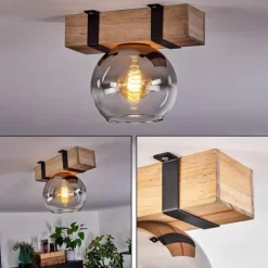 Plafonnier - Verre Montgomery Écru, Noir, 1 lumière