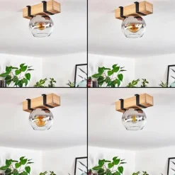 Plafonnier - Verre Montgomery Écru, Noir, 1 lumière