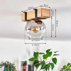 Plafonnier - Verre Montgomery Écru, Noir, 1 lumière