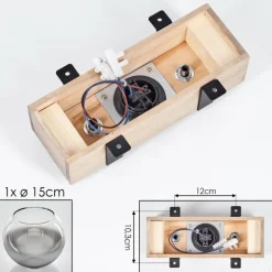 Plafonnier - Verre Montgomery Écru, Noir, 1 lumière