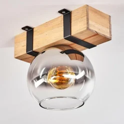 Plafonnier - Verre Montgomery Écru, Noir, 1 lumière