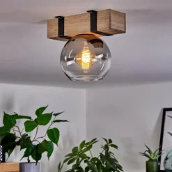 Plafonnier - Verre Montgomery Écru, Noir, 1 lumière