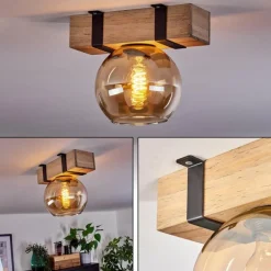 Plafonnier - Verre Montgomery Écru, Noir, 1 lumière