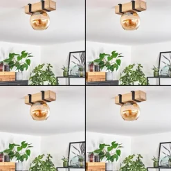 Plafonnier - Verre Montgomery Écru, Noir, 1 lumière