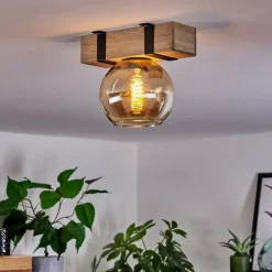 Plafonnier - Verre Montgomery Écru, Noir, 1 lumière