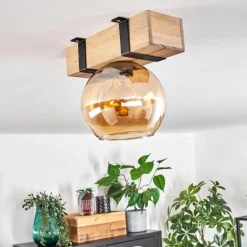 Plafonnier - Verre Montgomery Écru, Noir, 1 lumière