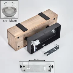 Plafonnier - Verre Montgomery Écru, Noir, 1 lumière